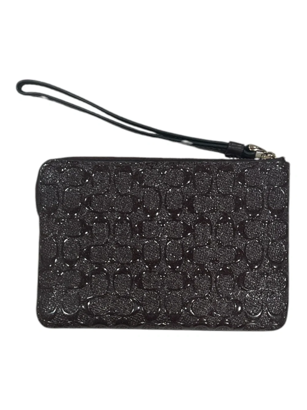 Coach F1792 Brown Signature C Embossed Wristlet